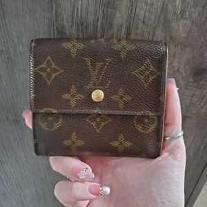 Louis Vuitton Elise Trifold Brown Monogram Compact Wallet 100% Authentic